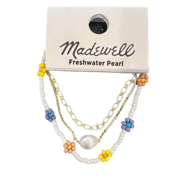 NWT Madewell Lighthouse Three-Pack Seed Bead Boho Daisy Bracelet Set - Picture 2 of 6